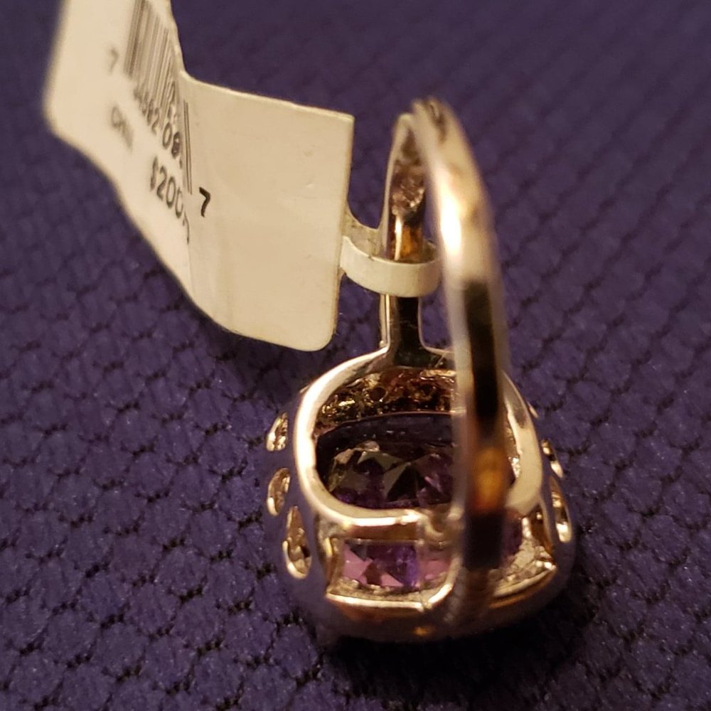 Amethyst (3/4 ct. t.w.) & Diamond Accent Ring- Size 6- With FREE SHIPPING! - Picture 8 of 16